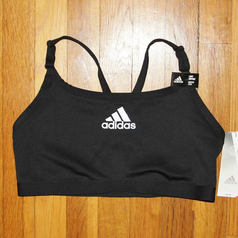 Adidas Aeroreact Light Support Sports Bra Womens L (A-C) Black